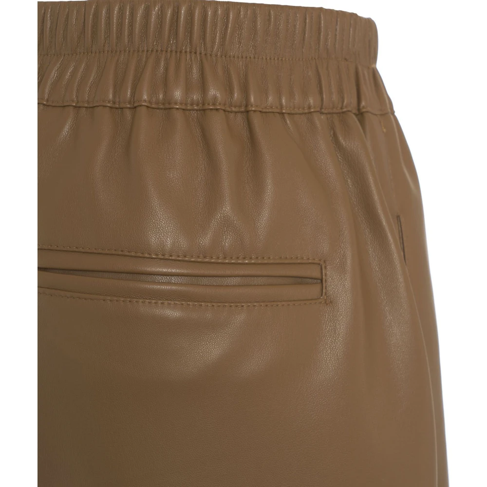 Jucca Bruine Faux Leren Bermudas Elegante Shorts Brown Dames