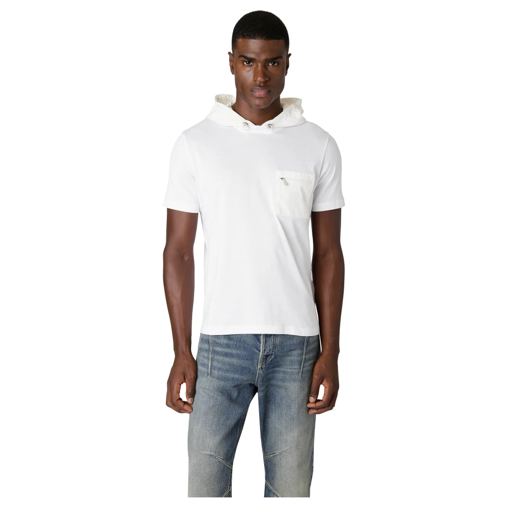 Eleventy Hoodie van Giza-katoen White Heren