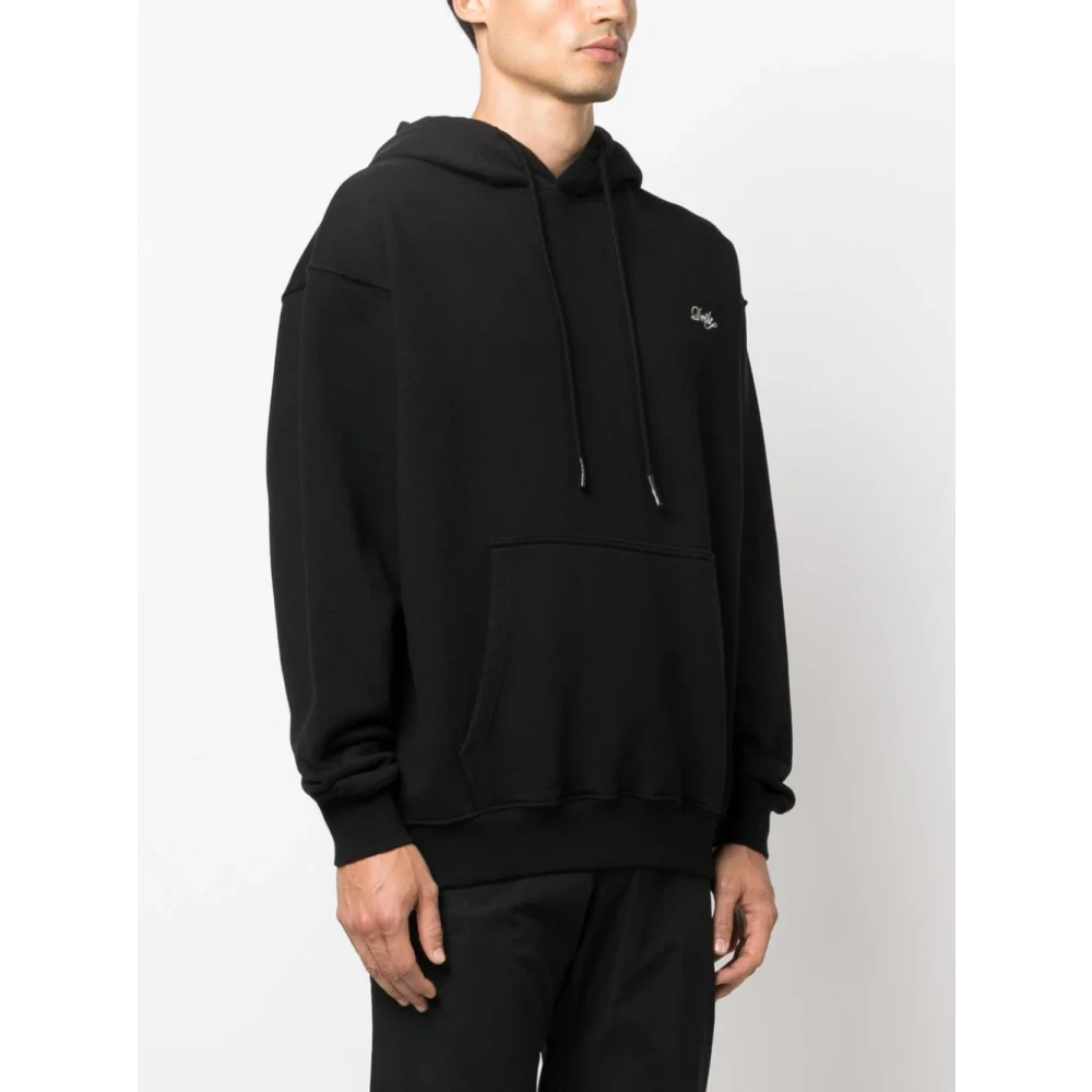 Drole de Monsieur Zwarte hoodie met bedrukt logo Black Heren