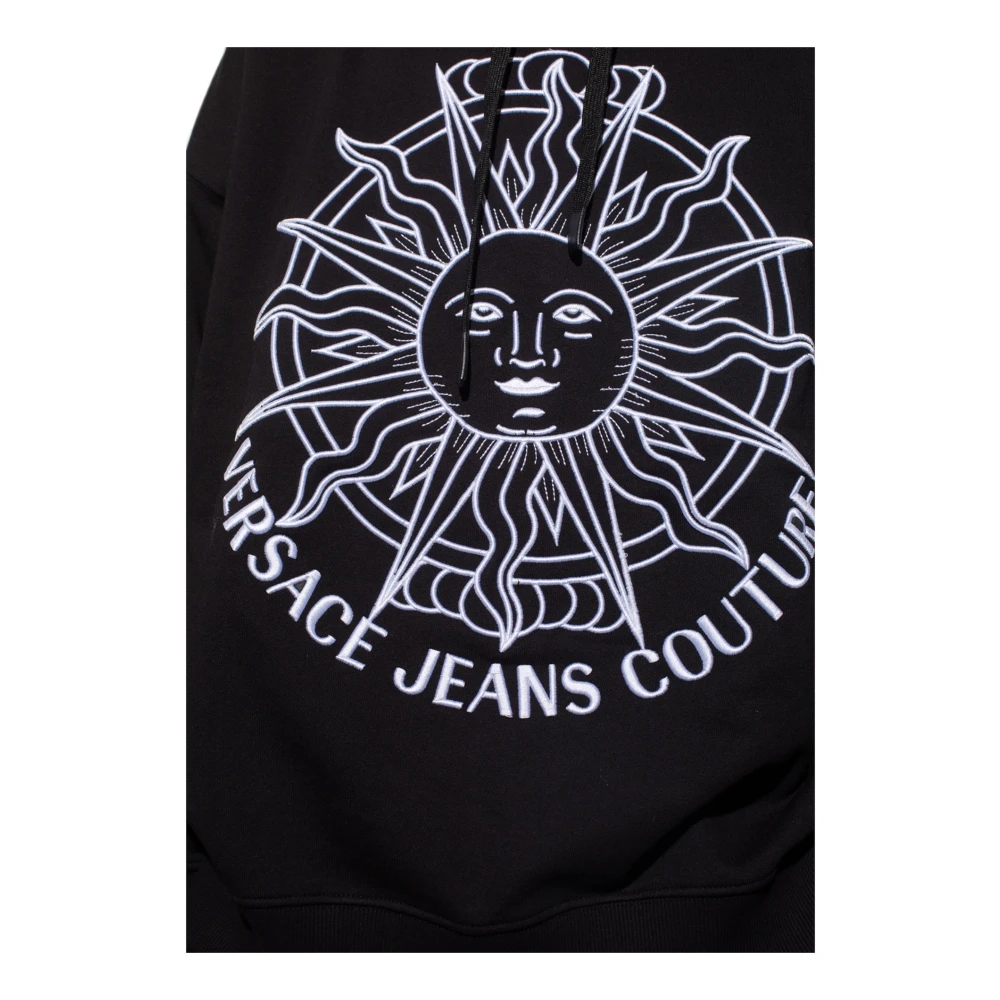 Versace Jeans Couture Geborduurde hoodie Black Heren