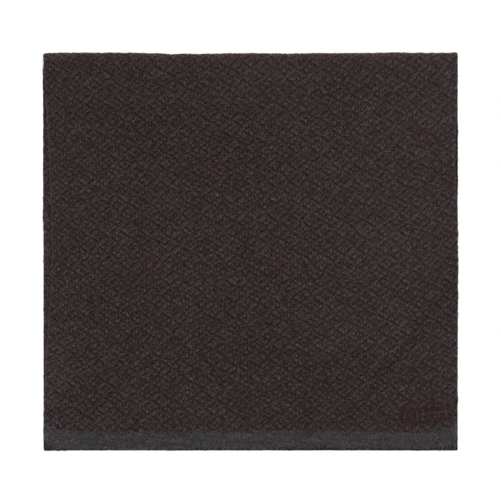 Kiton Bruine Kasjmier Sjaal met Geometrisch Patroon Brown Heren