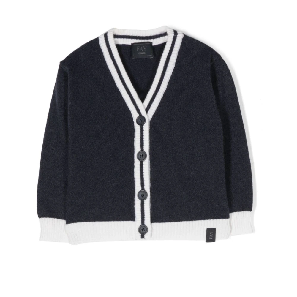 Fay Boys Blue Cardigan - Kids Cardigans - 9 M - Kids