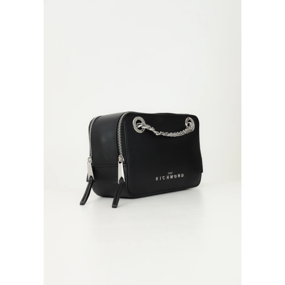Richmond Zwarte schoudertas met zilveren ketting Black Dames