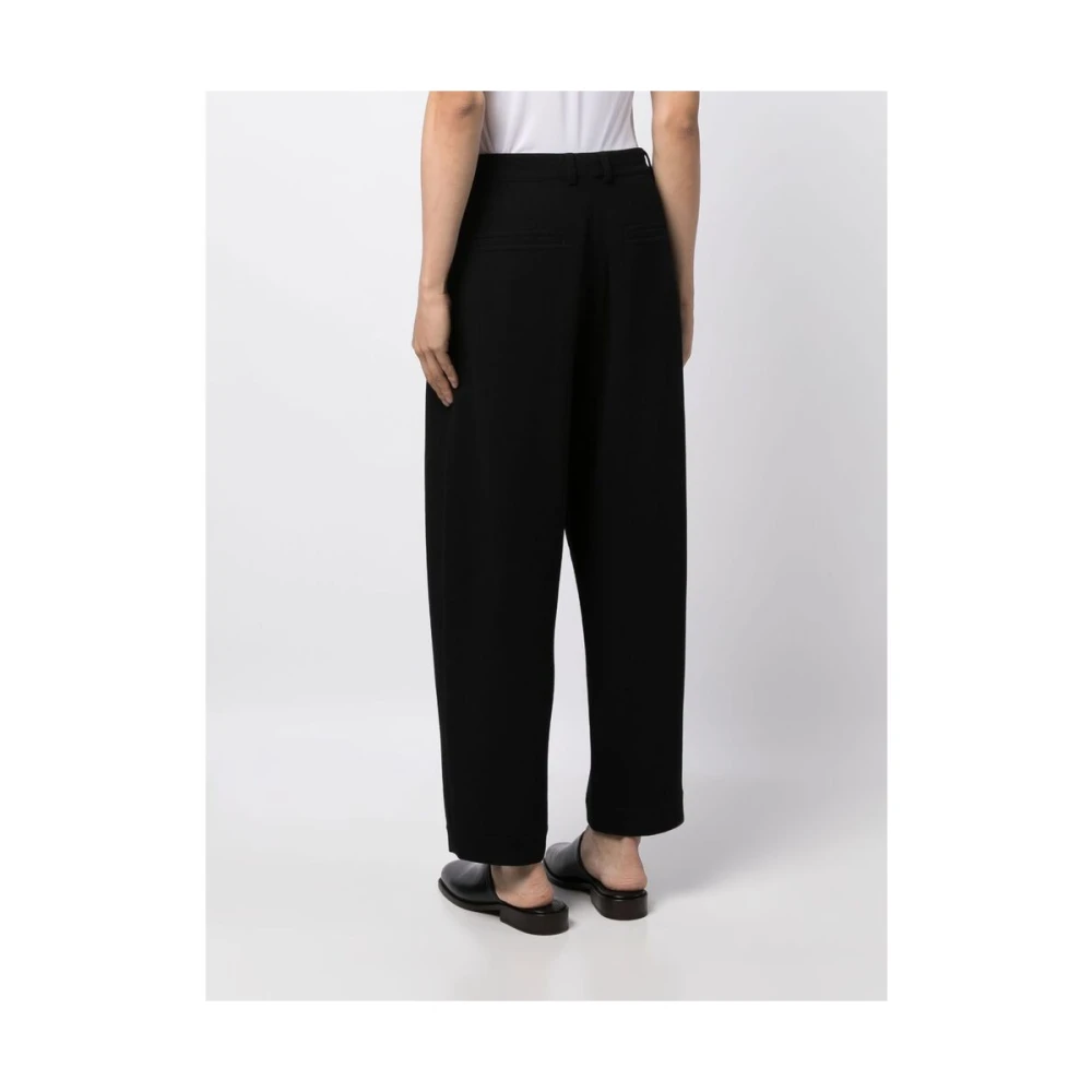 Studio Nicholson Zwarte Wollen Rechte Broek Black Heren