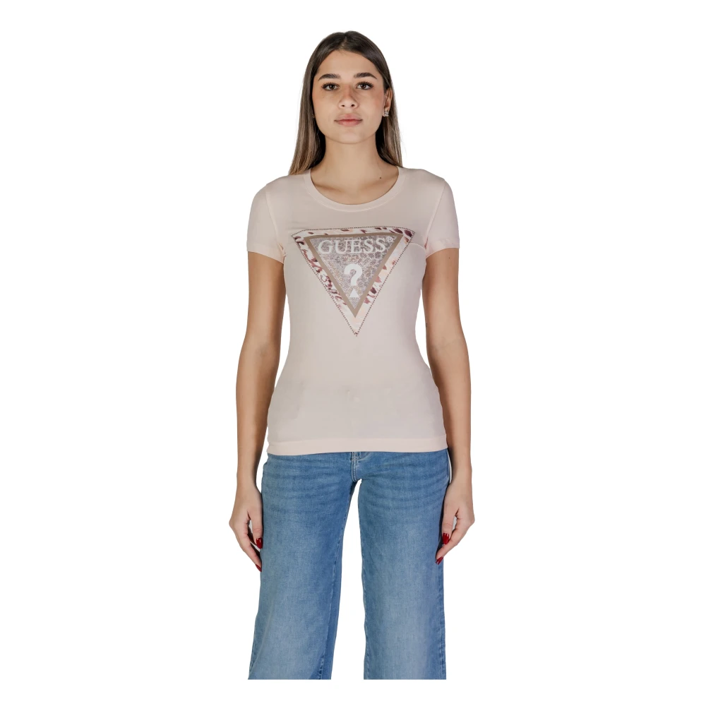 Guess Korte Mouw T-shirt Lente Zomer Collectie Pink Dames