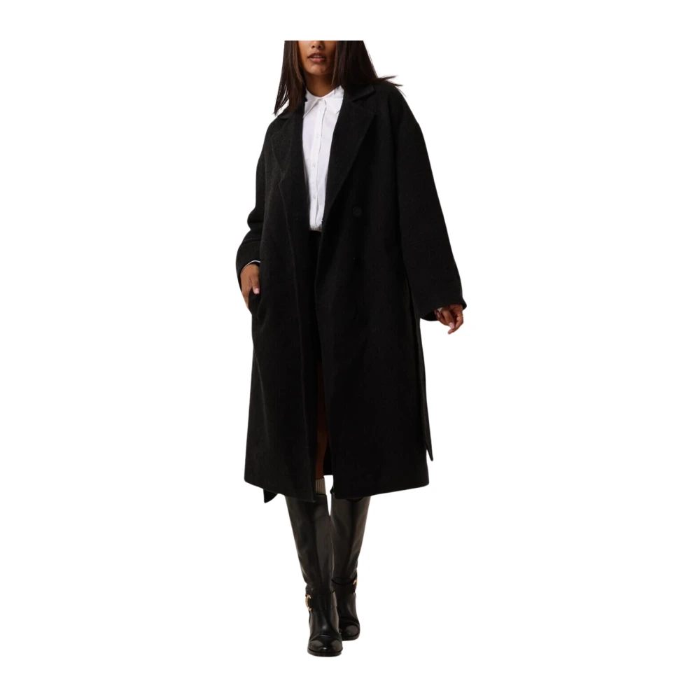 Silvian Heach Grijze Jas Gpa24016Cp Black Dames