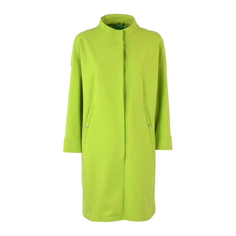 Herno Women's Green Concealed-Fastening Coat - Single-Breasted Coats - Xl- Coats