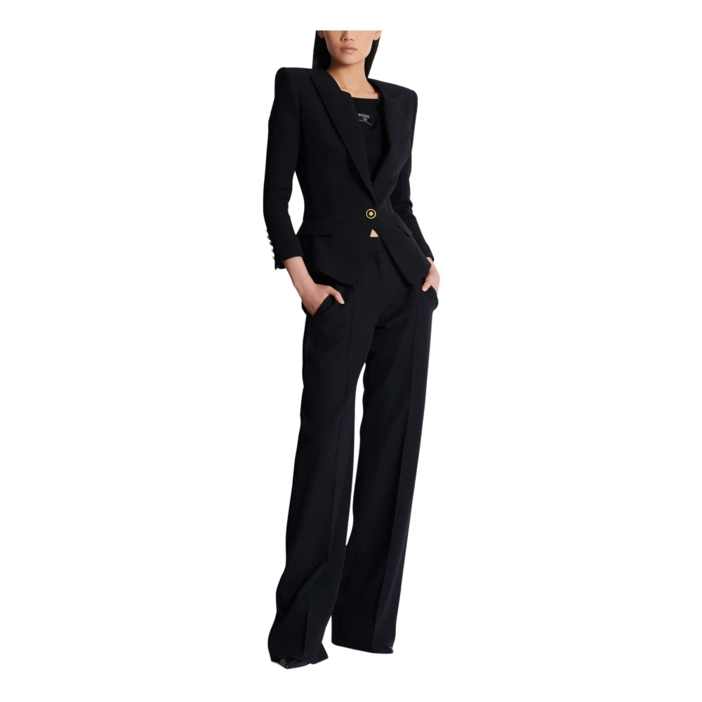 Balmain Grain de poudre 1-knoops jasje Black Dames