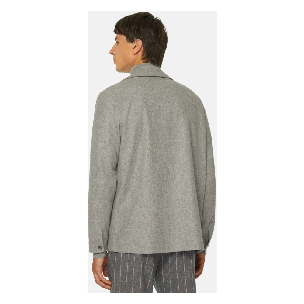 Boggi Milano Link Shirt Jacket in Wol Jersey Gray Heren