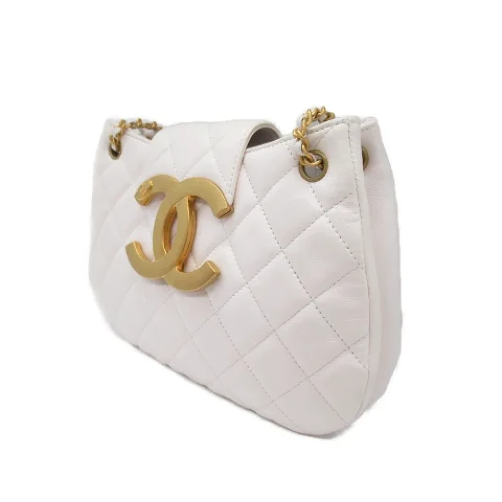 Chanel Vintage Pre-owned Leather shoulder-bags White Dames