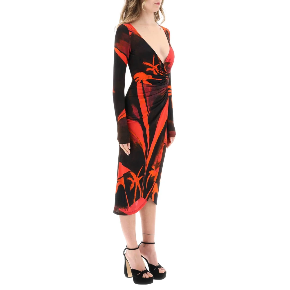 Louisa Ballou Midi-jurk van vloeibare stretchviscosejersey Multicolor Dames