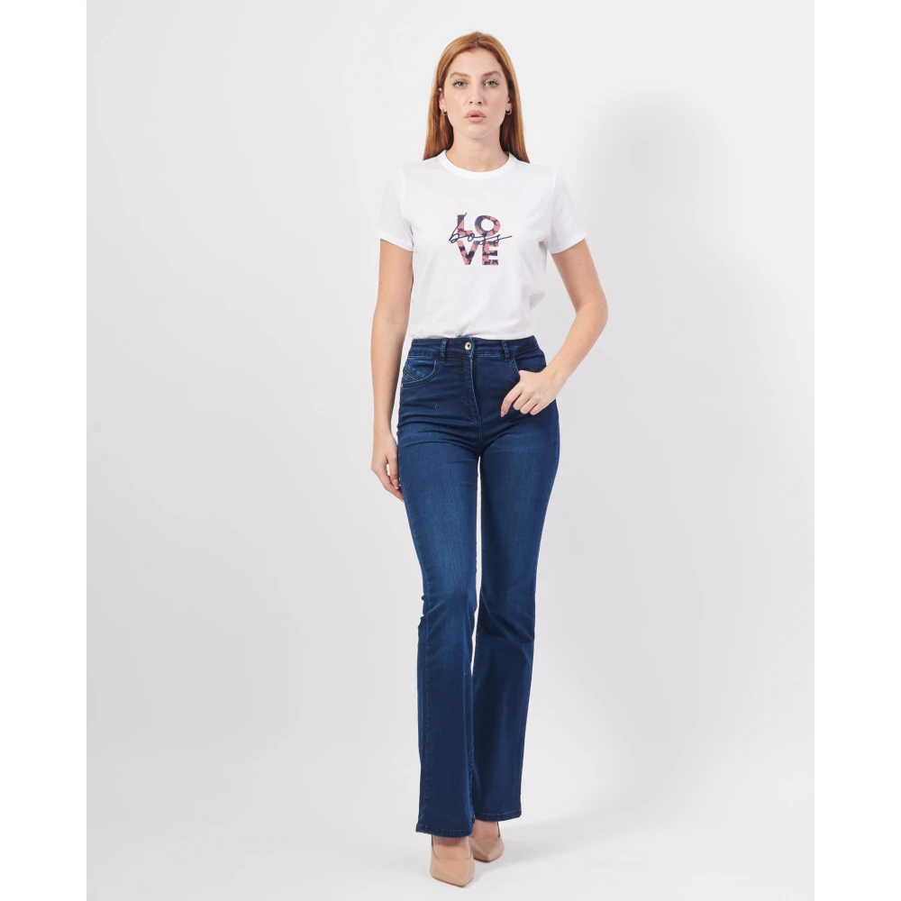 PATRIZIA PEPE Blauwe Skinny Jeggings met NorHeren Taille Blue Dames