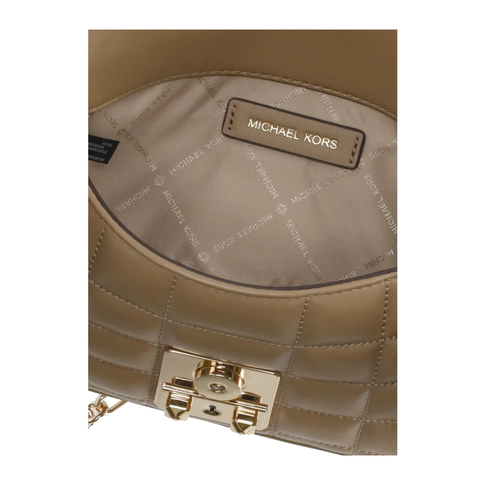 Michael Kors Bruine leren schoudertas met klep Brown Dames