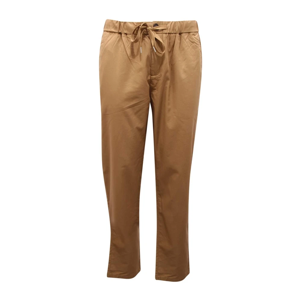 Sun68 Men's Beige Drawstring Camel Trousers - Straight Trousers - L - Trousers