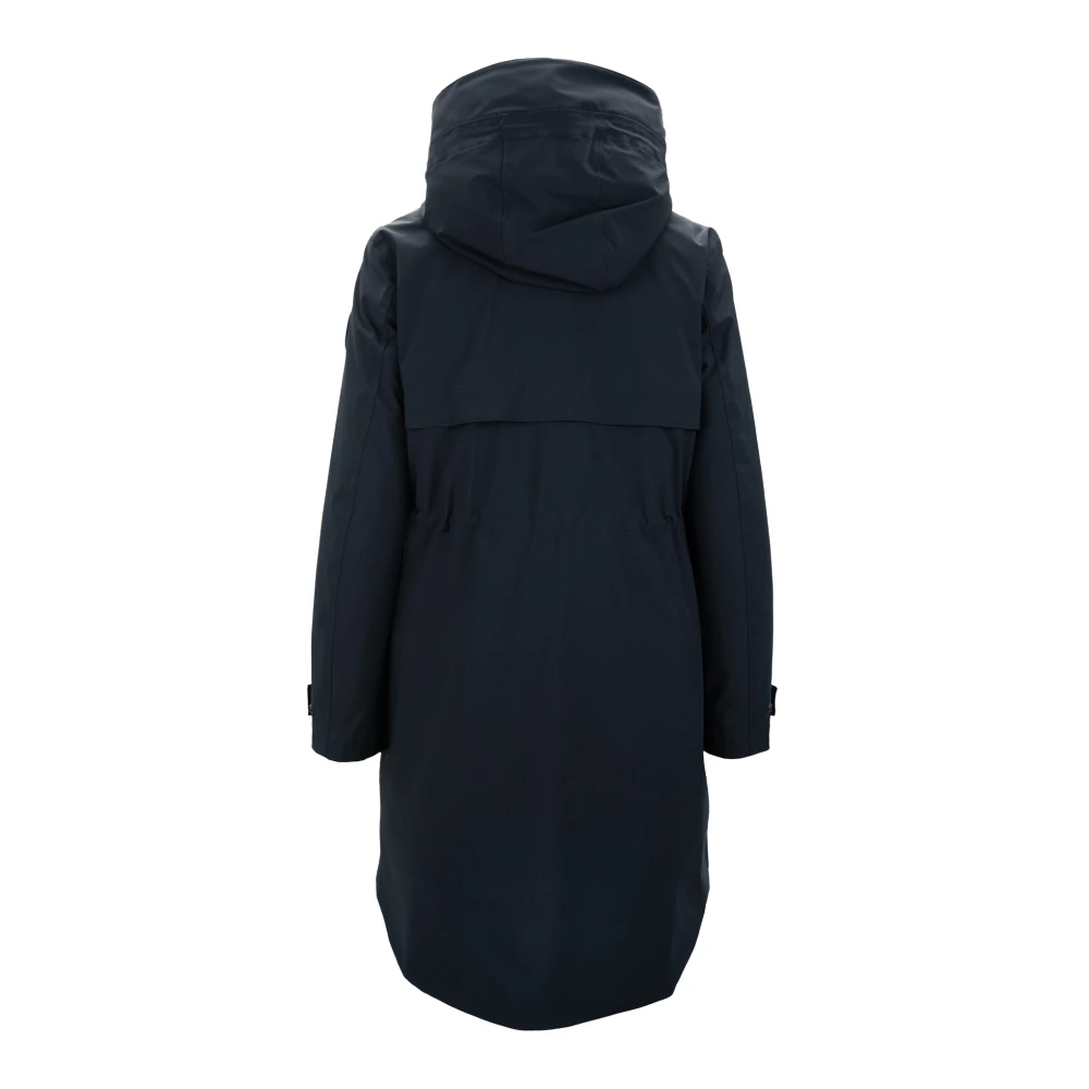 Woolrich Lange Gewatteerde Jas met Capuchon en Rits Black Dames