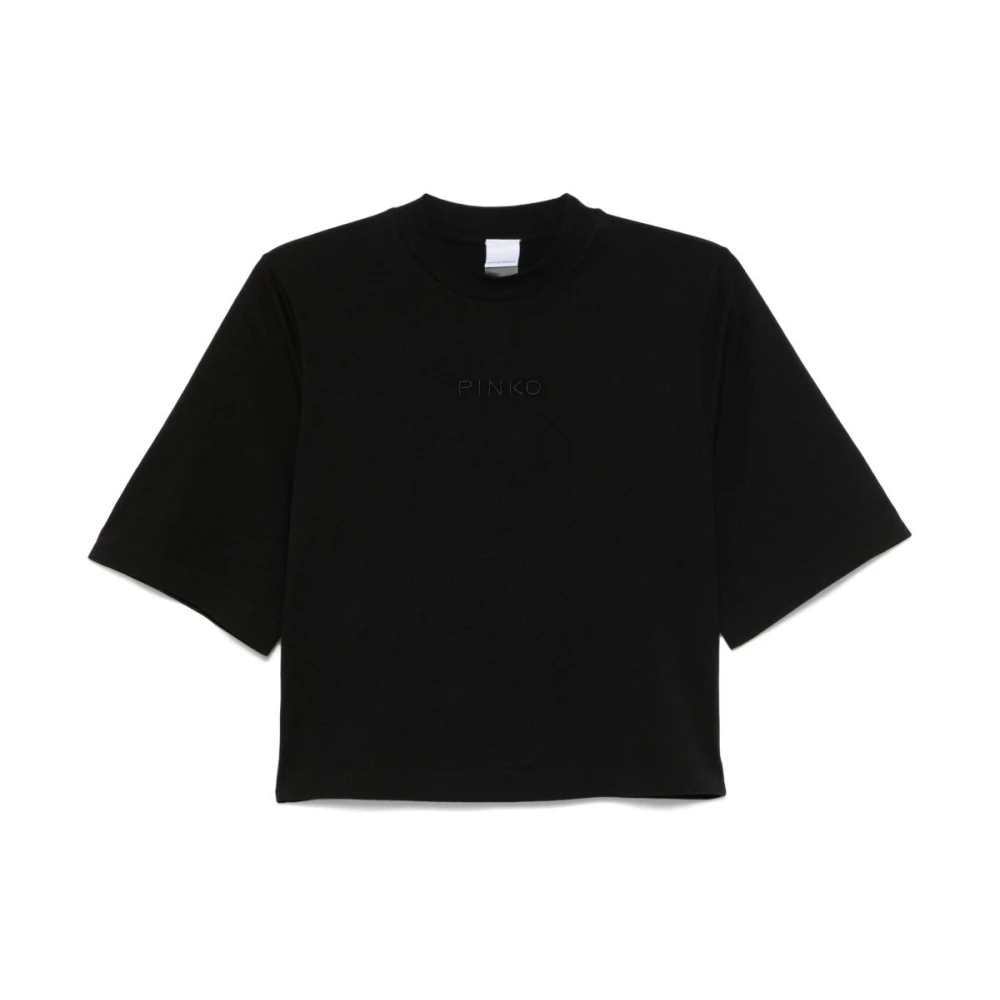 pinko Zwarte Crew Neck T-shirts en Polos Black Dames