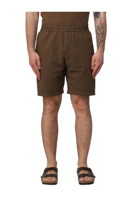 brown-relaxed-fit-linen-shorts