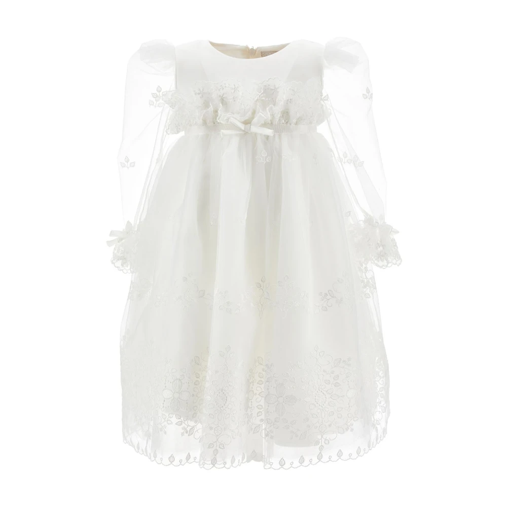 Monnalisa Girls White Kids Occasion Wear, 9 M, Vestito