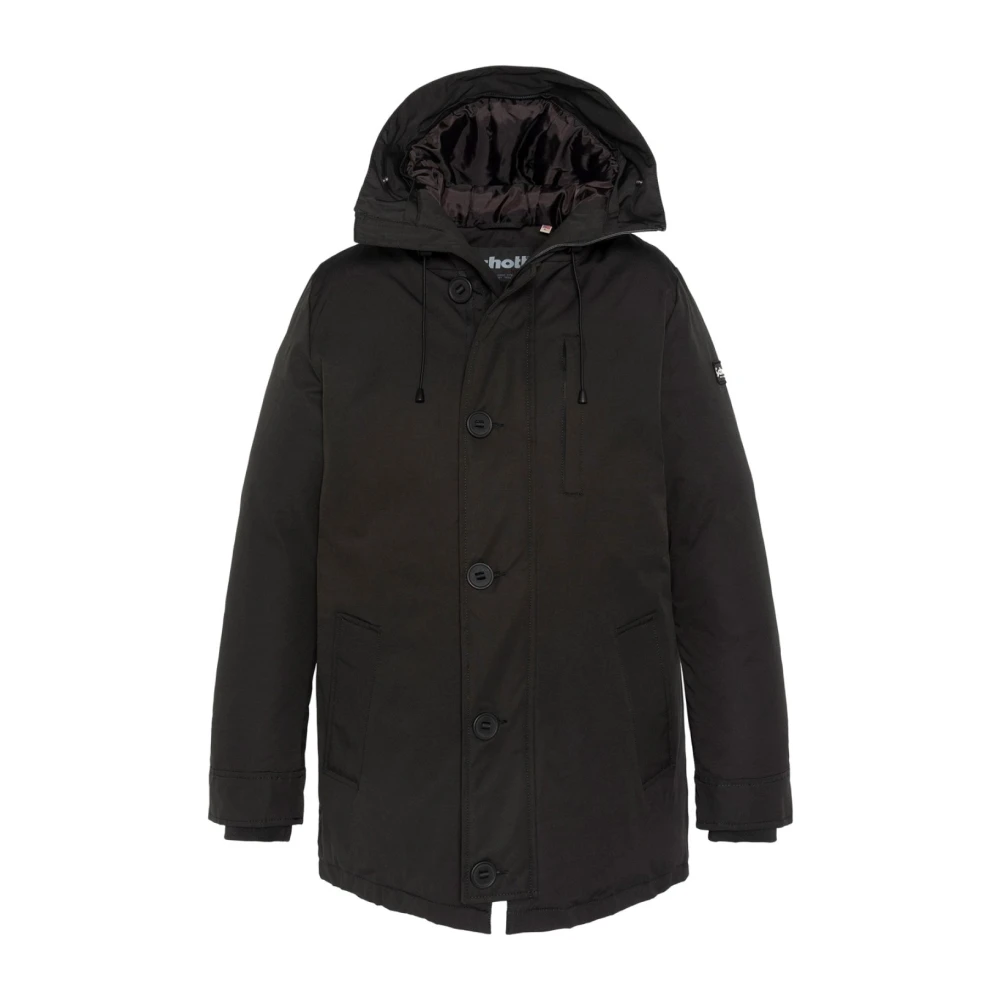 Schott NYC Winterjas met Kunstbont Capuchon Black Heren