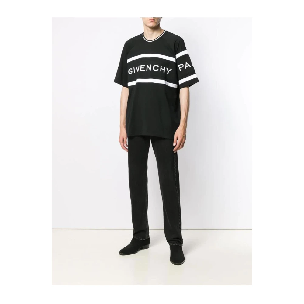 Givenchy Zwart Logo Relief Oversized T-shirt Black Heren