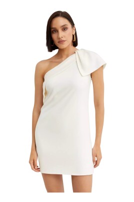 white-asymmetric-mini-dress
