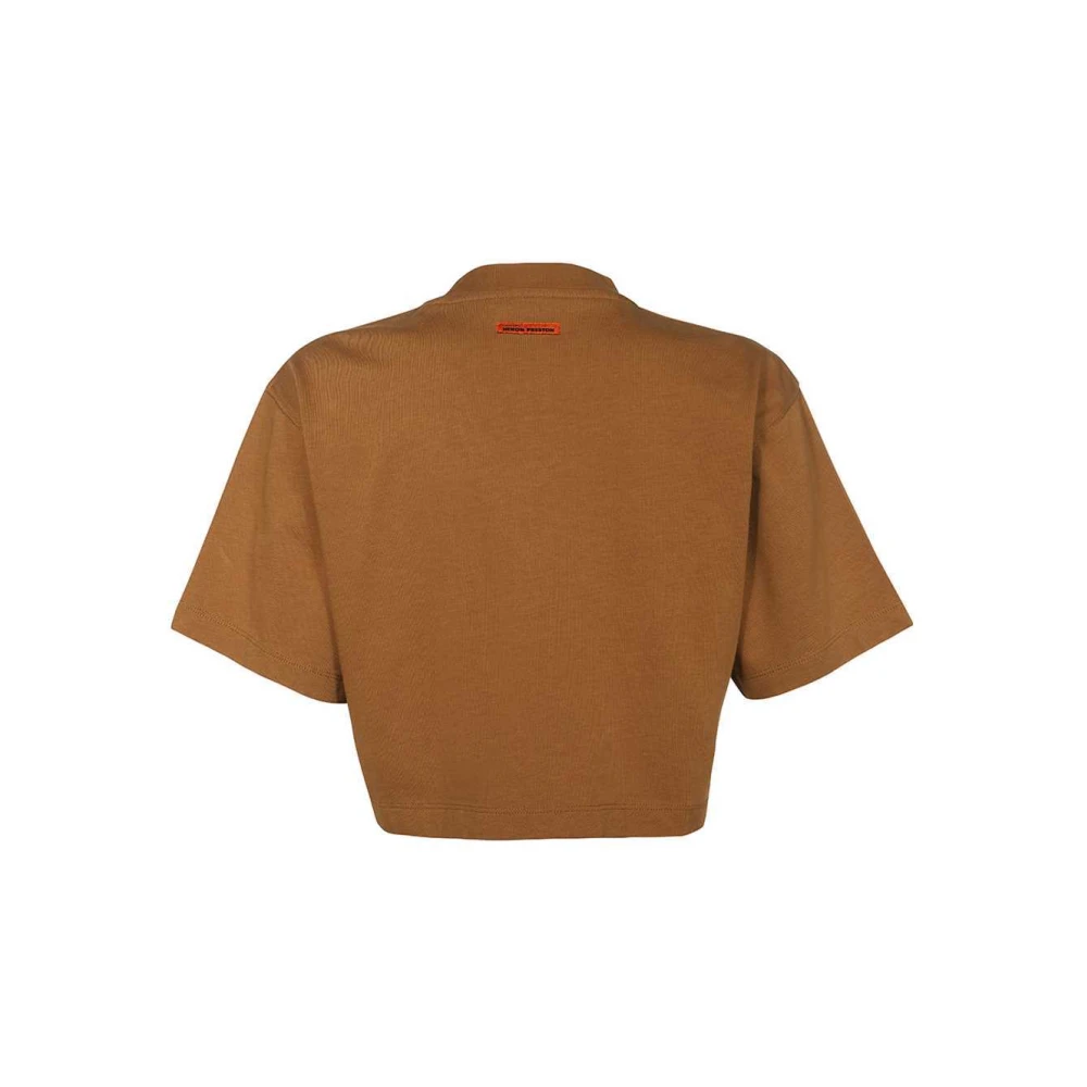 Heron Preston Geborduurd Logo T-Shirt Brown Dames