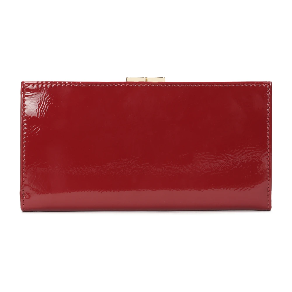 Kazar Elegante portemonnee van lakleer met een delicate vouw Red Dames