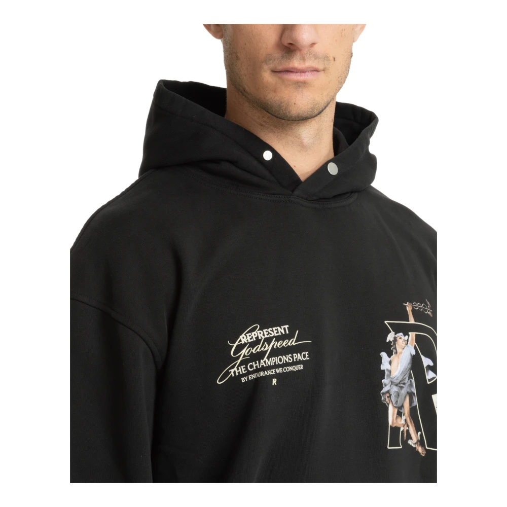 Represent Gestreept Logo Zak Hoodie Black Heren