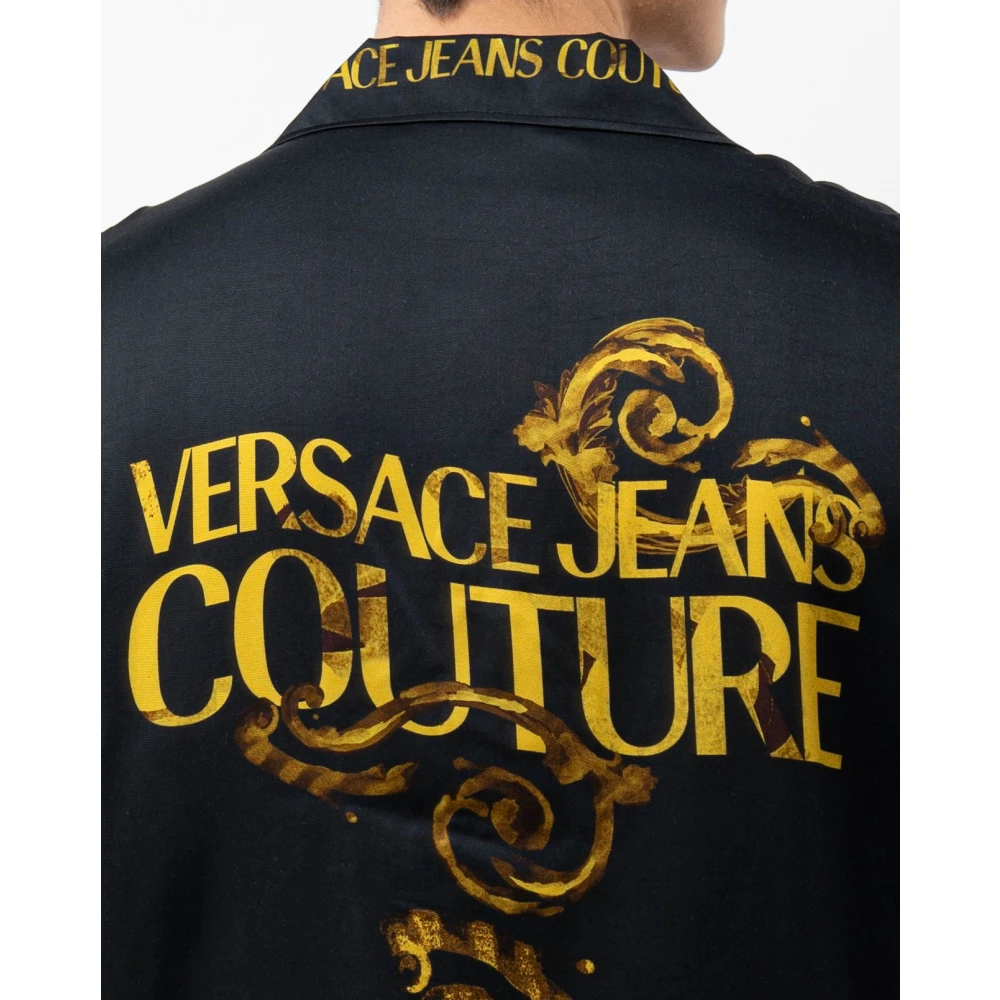 Versace Jeans Couture Gedrukte Blouse Black Heren