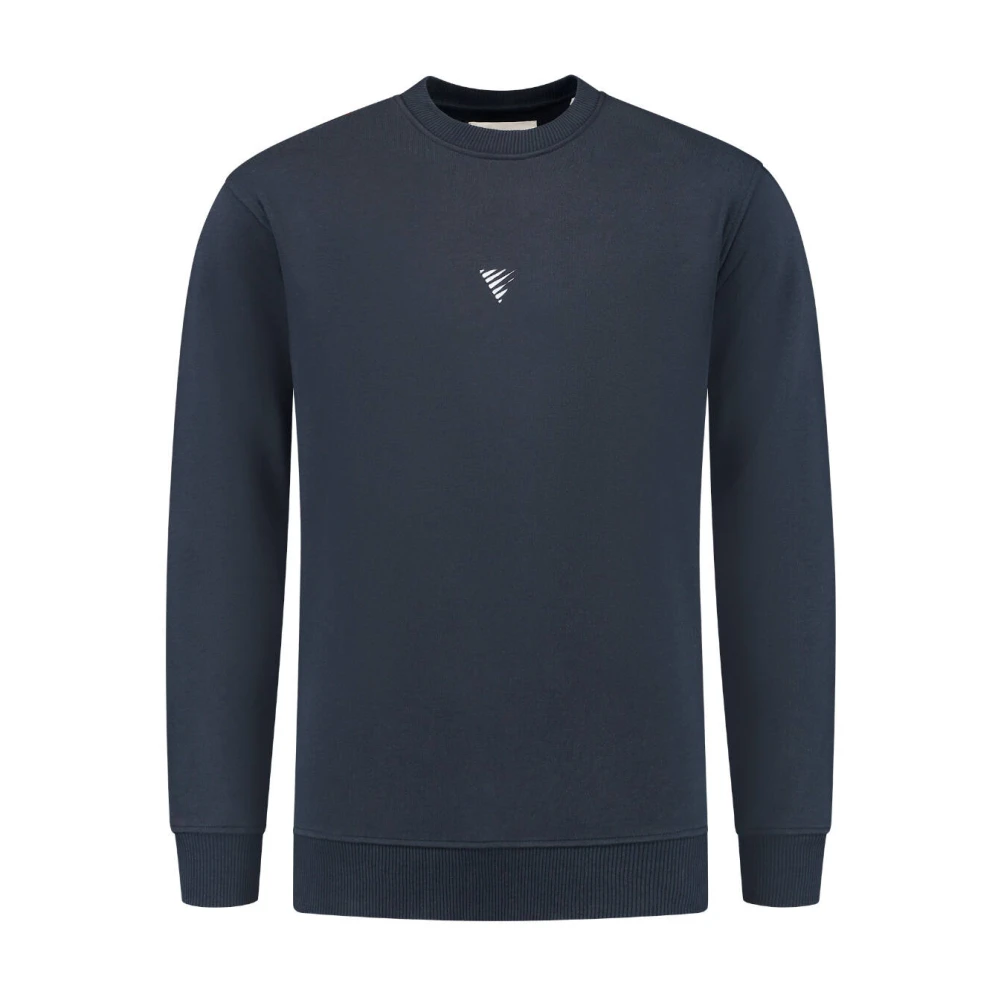 Pure Path Ronde Hals Loose Fit Sweater Blue Heren
