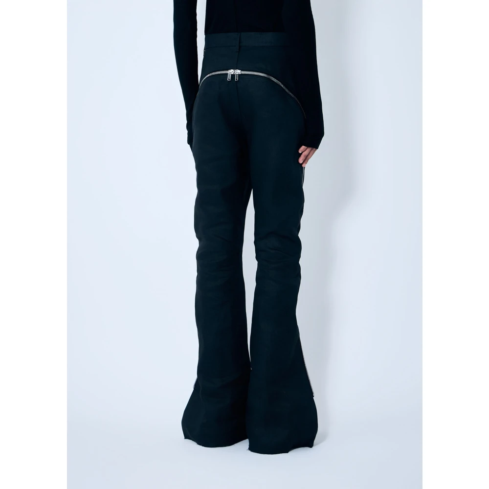Rick Owens Linnen Banana Broek met Ritssluiting Black Heren