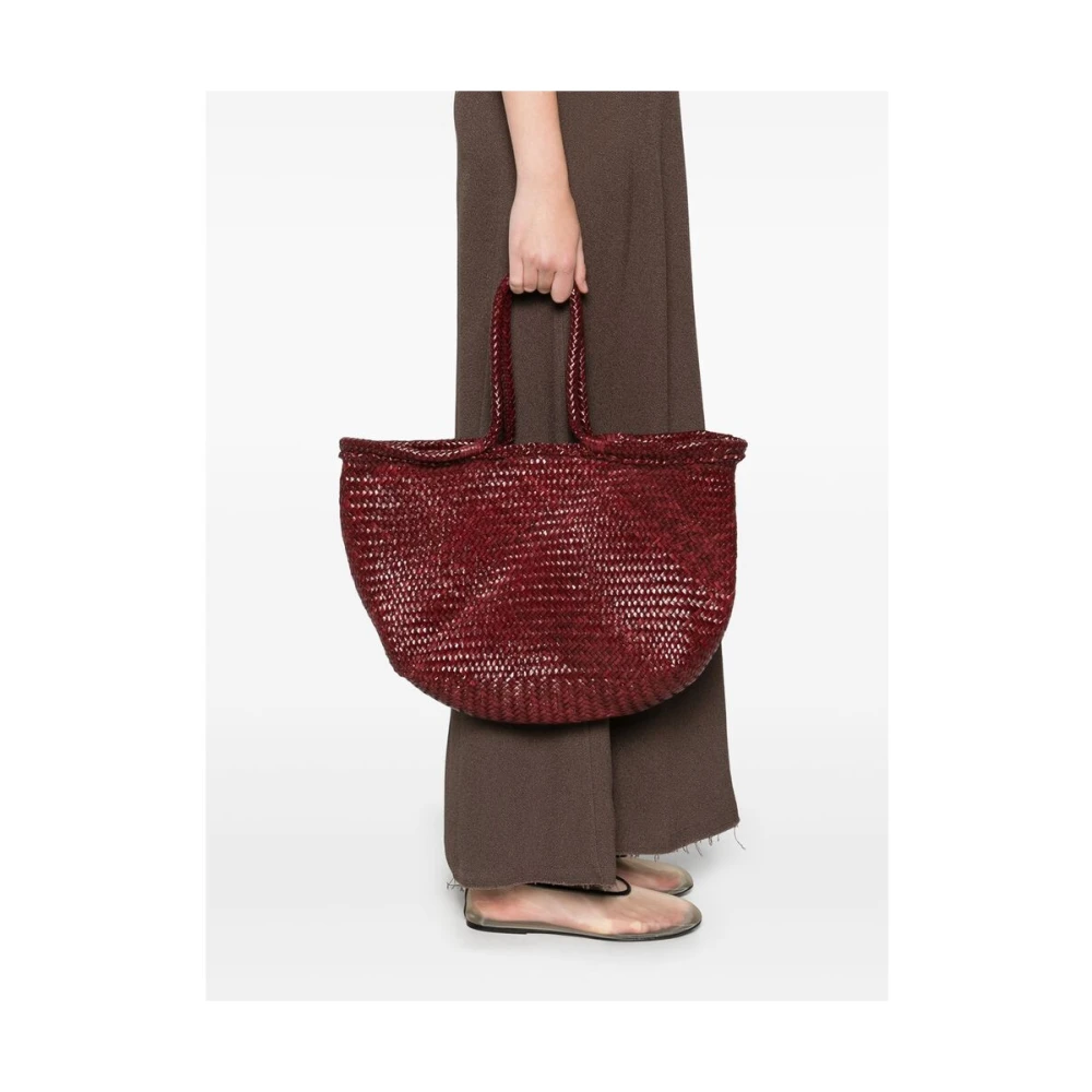 Dragon Diffusion Gevlochten Wijnrode Leren Tote Tas Red Dames