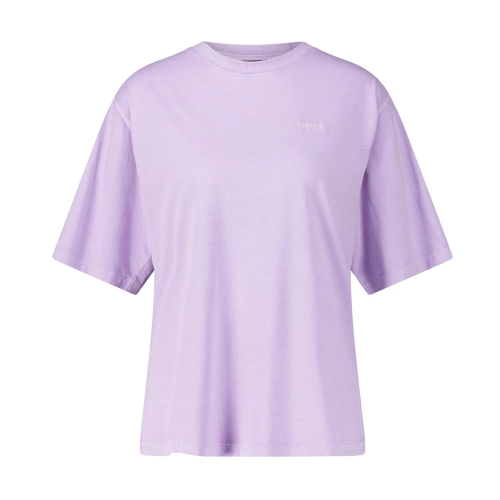 Hugo Boss Geborduurde Oversized Shirt Enis Purple Dames