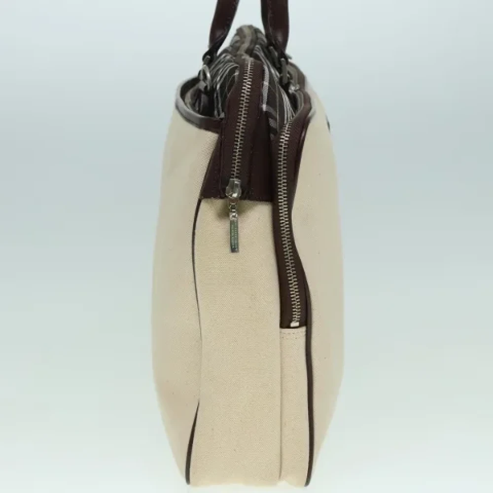 Burberry Vintage Pre-owned Canvas handbags Beige Dames