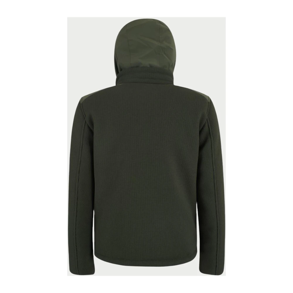 YES ZEE Groene Gebreide Softshell Hoodie Green Heren