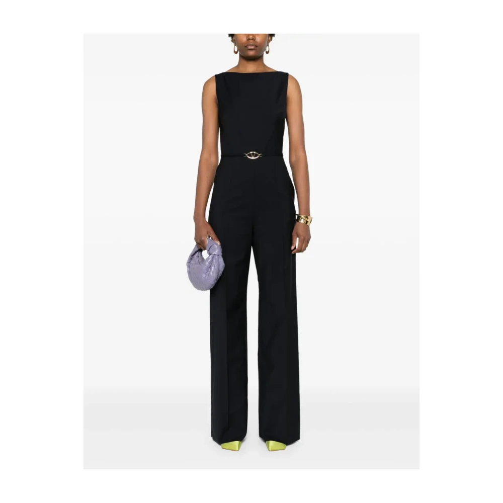 Valentino Garavani Blauwe Wol Mohair Jurk Riem Zakken Blue Dames