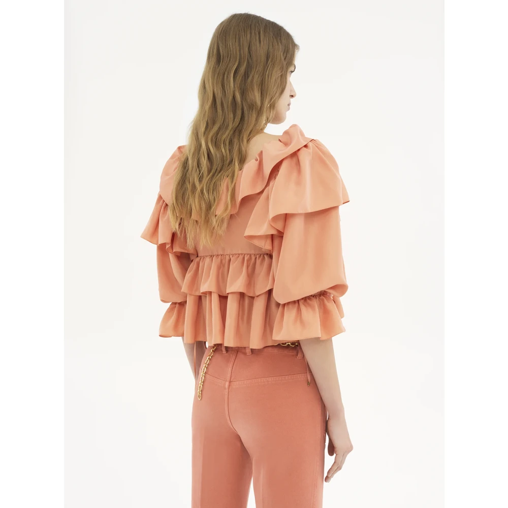 Chloé Roze Zijden Blouse met Koordjes Pink Dames