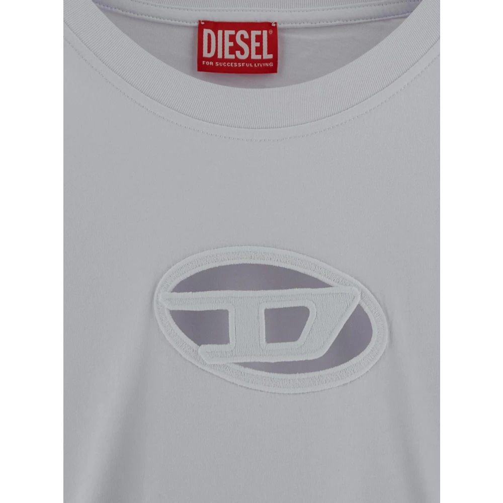 Diesel Katoenen Logo T-shirt White Heren