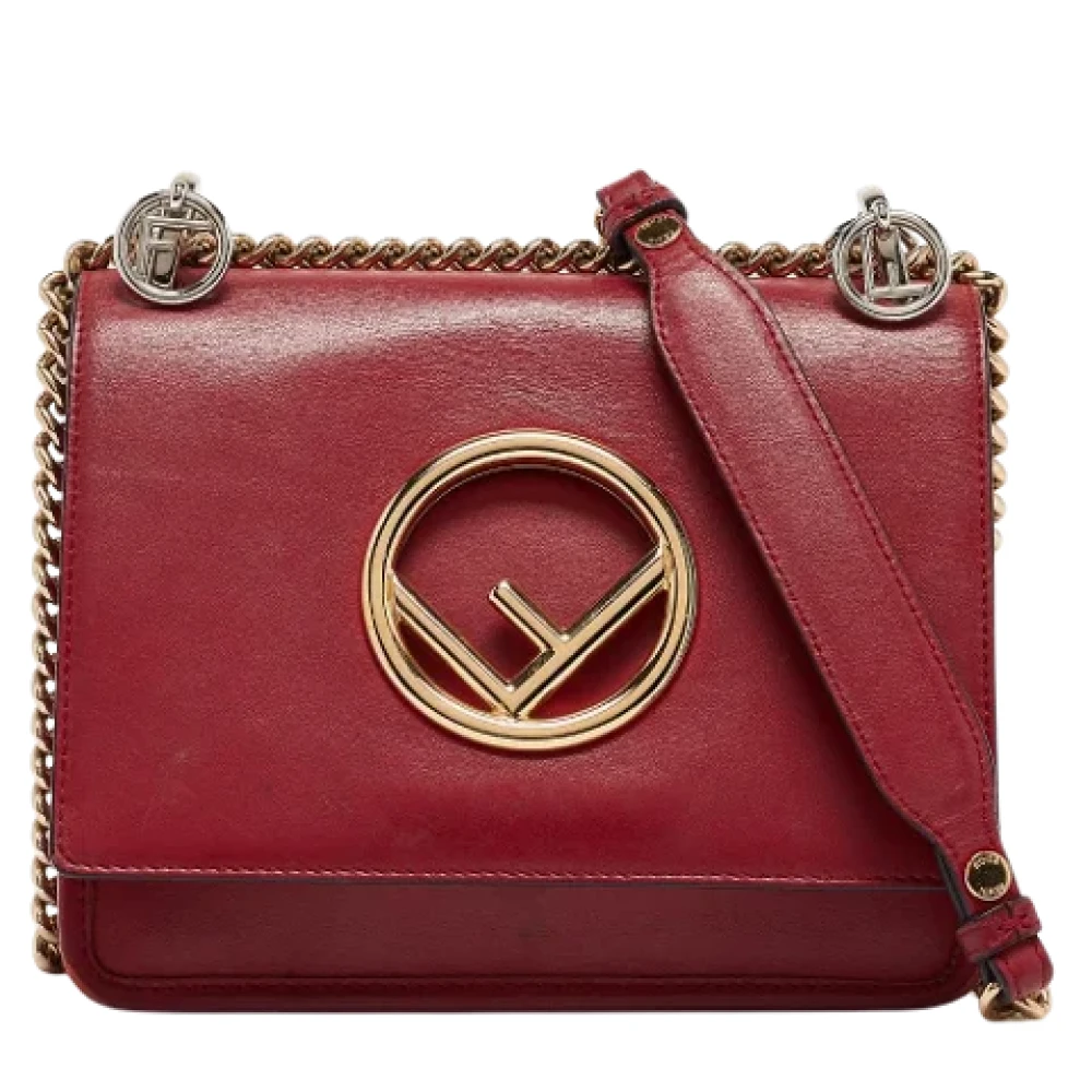 Fendi Vintage Pre-owned Leather shoulder-bags Red Dames