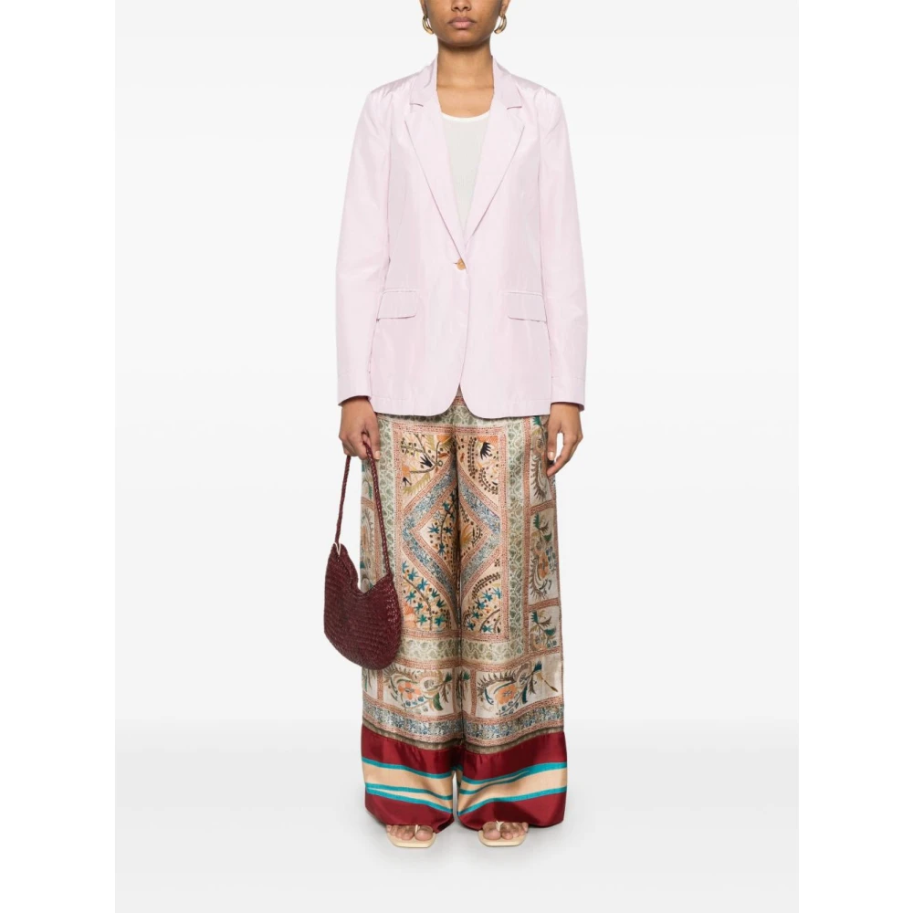 Pierre-Louis Mascia Grafische Print Beige Broek Elastische Taille Multicolor Dames