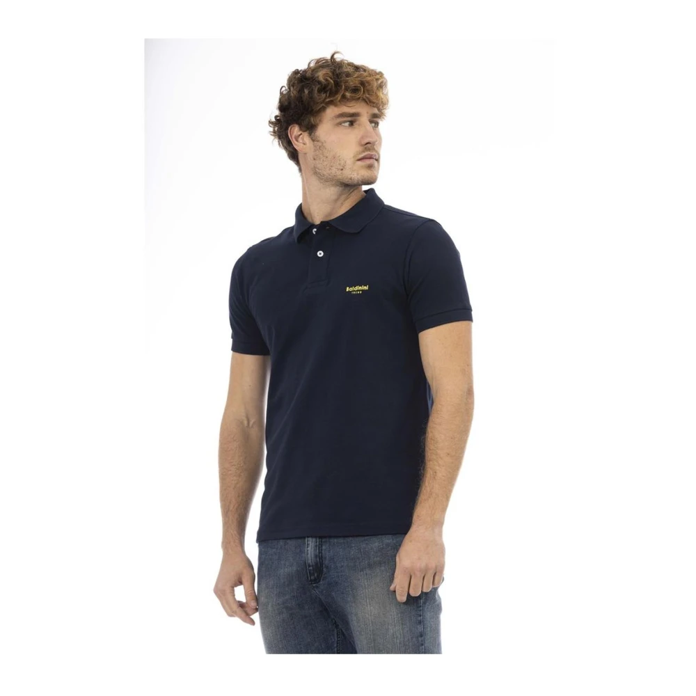 Baldinini Geborduurde Polo Shirt Blue Heren