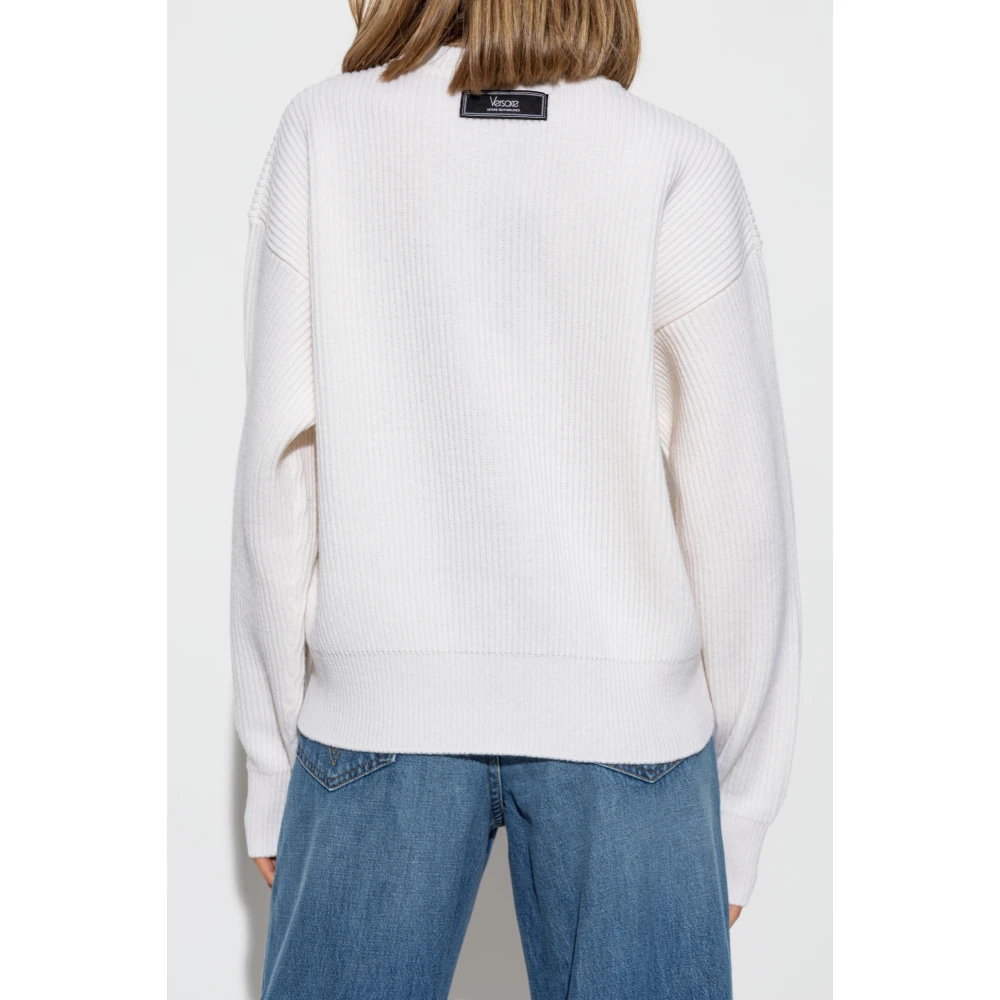 Versace Trui met geborduurd logo White Dames