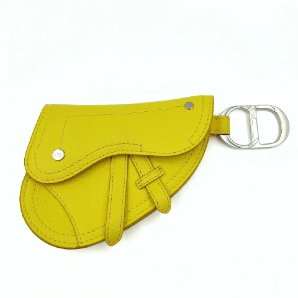 Dior Vintage Pre-owned Leather key-holders Yellow Dames