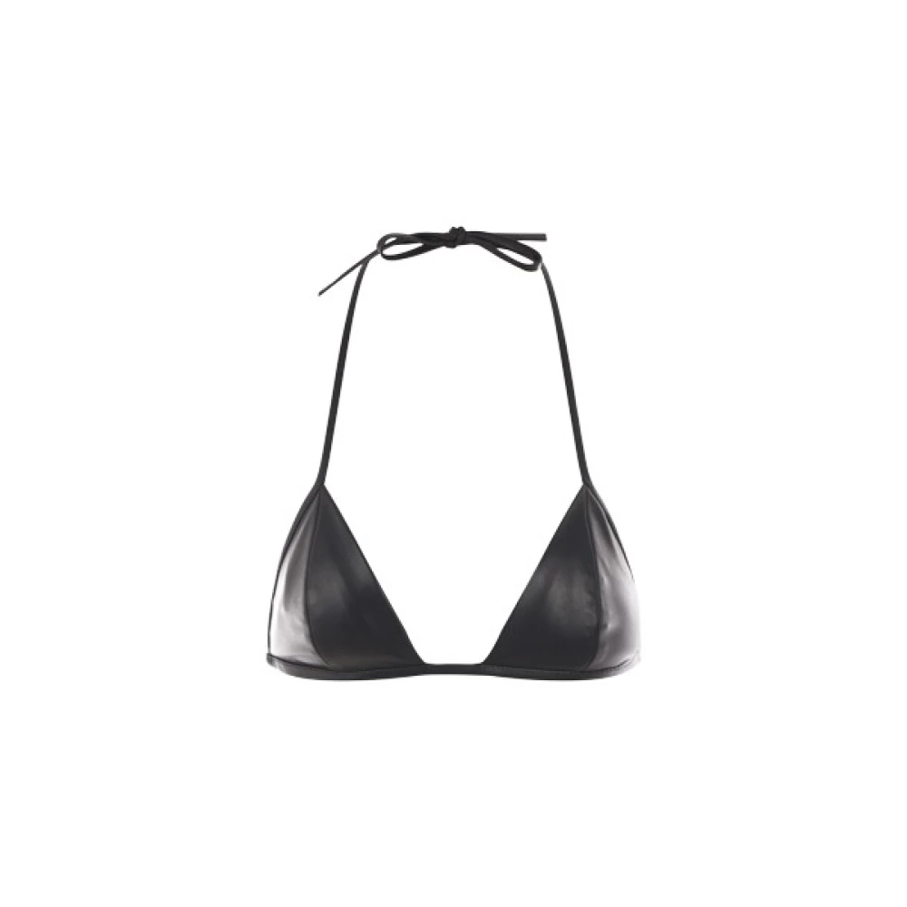 Rick Owens Leren Bralette Top Black Dames
