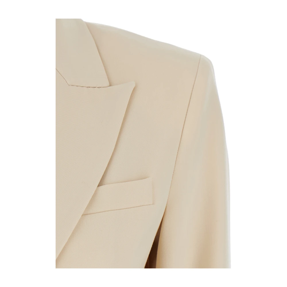 Federica Tosi Dubbelrijige Beige Blazer Beige Dames