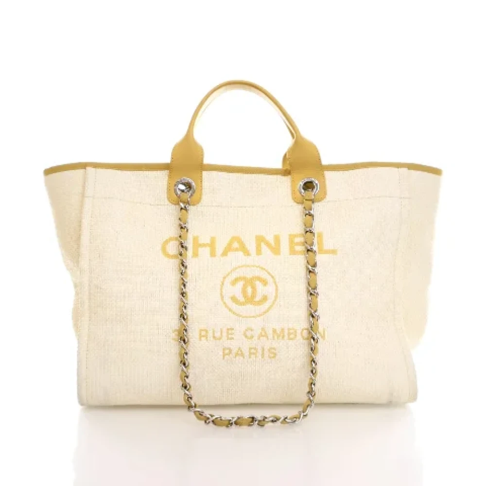 Chanel Vintage Pre-owned Canvas chanel-bags Beige Dames