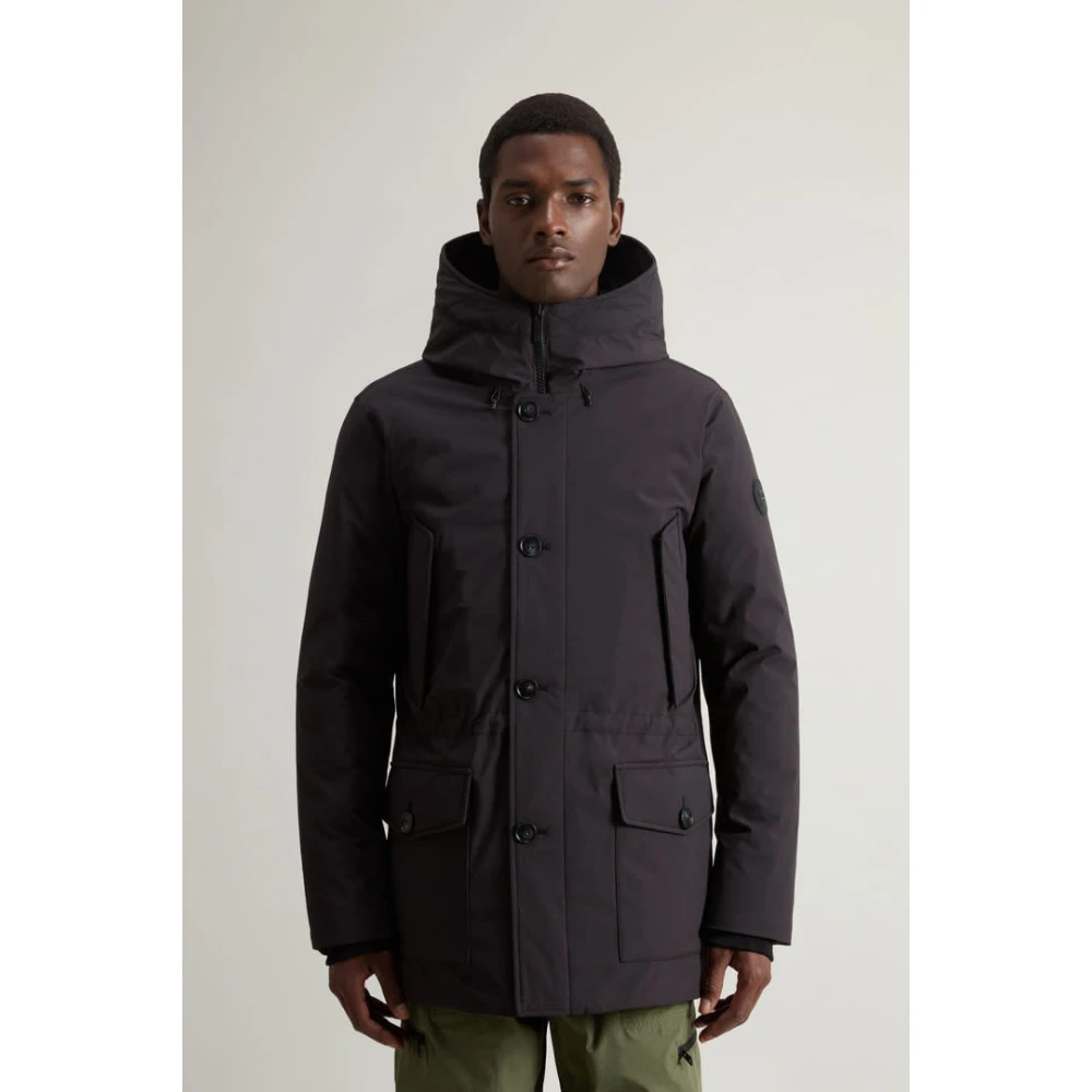 Woolrich Arctic Stretch donsparka in zwart Black Heren