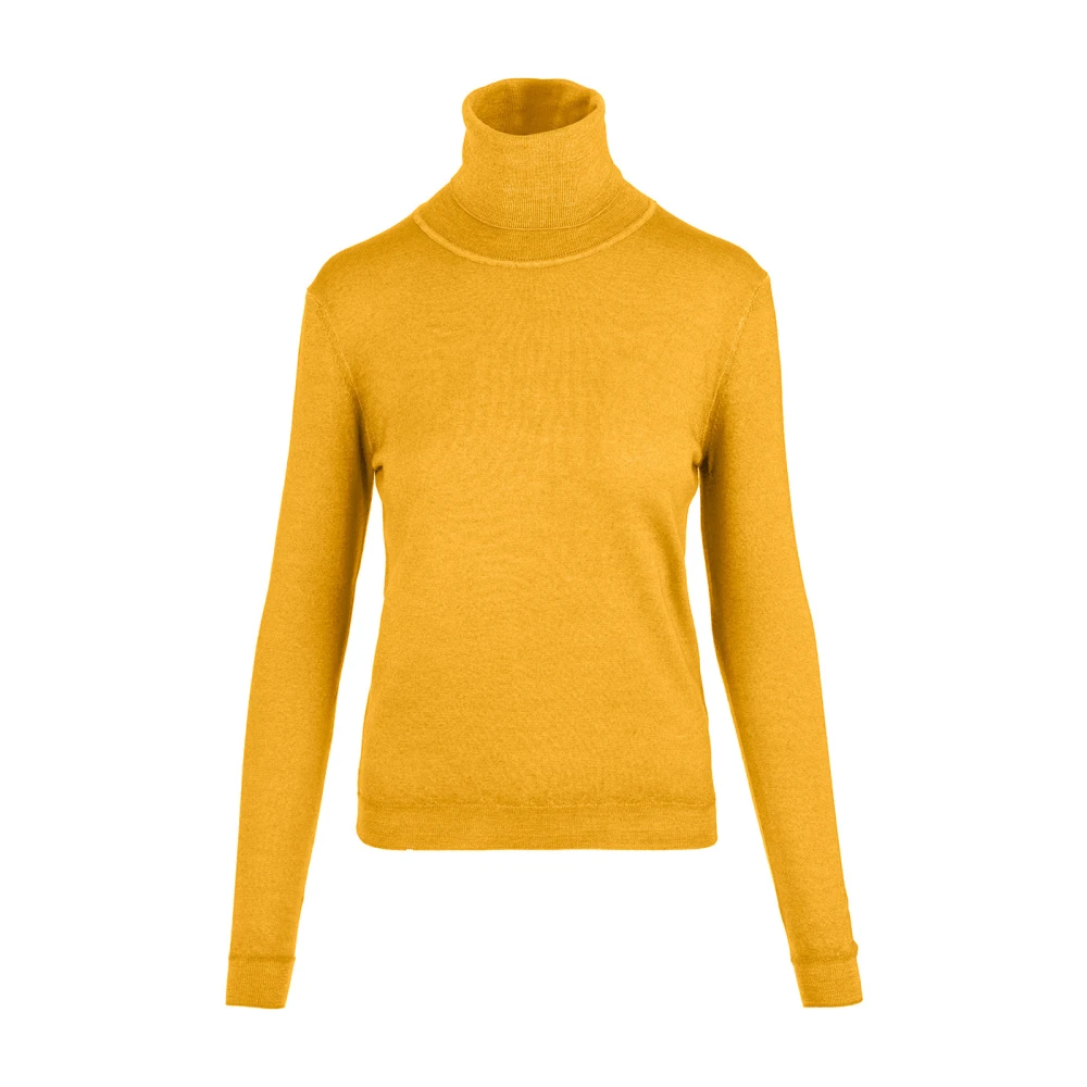 Aspesi Yellow Knitted Turtleneck Jumper - Female - Turtlenecks - M - Knitwear