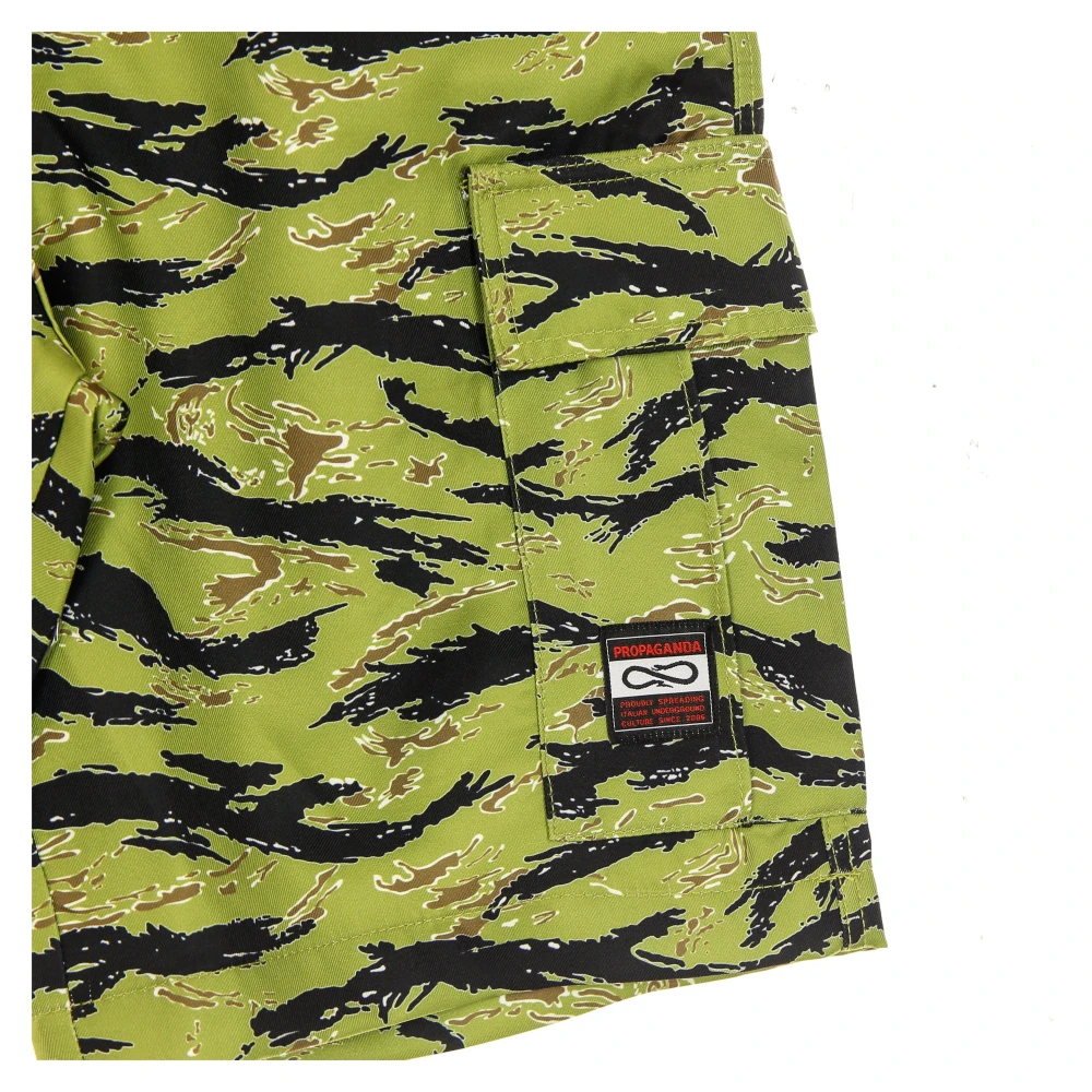 Propaganda Camouflage Cargo Shorts met Meerdere Zakken Green Heren