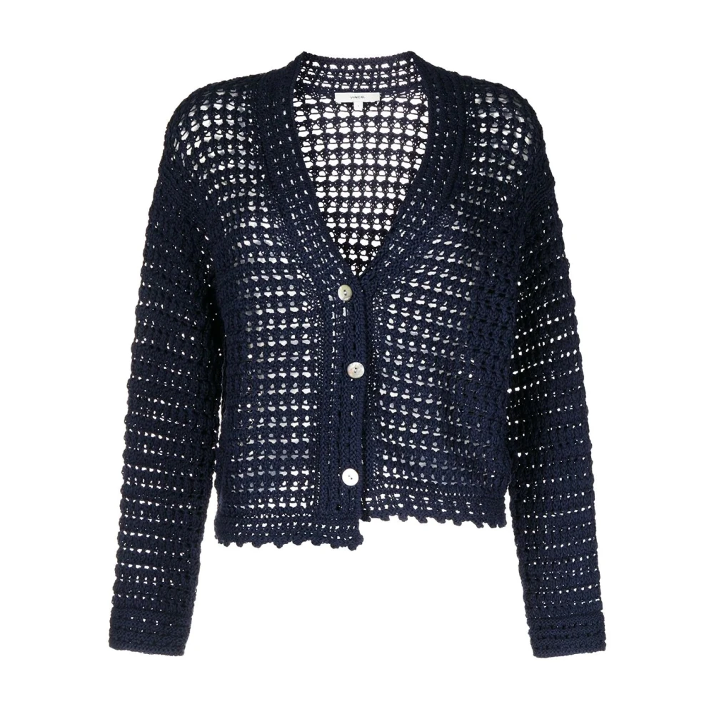 Vince Blauwe Gehaakte Vest Casual Stijl Blue Dames